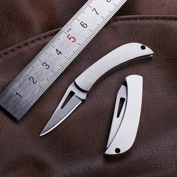 Мини-нож для ключей, Маленький складной карманный нож, портативный нож для резки фруктов на открытом воздухе и в кемпинге