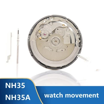 Механизм NH35/NH35A + Стальной стержень для часов + Контрольный стержень Для установки даты дня Механический часовой механизм