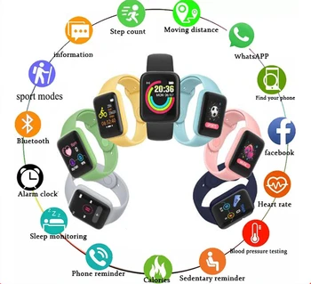 Для Apple Huawei Xiaomi D20 Pro Женские смарт-часы Macaron Smart Watch для измерения артериального давления Smart Watch Bluetooth фитнес-трекер