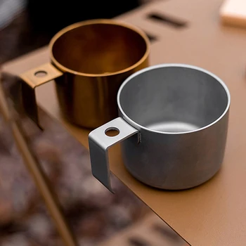 Походная кофейная чашка, портативная посуда для пикника, кофейные чашки из нержавеющей стали, походная чайная кружка, посуда для питья на открытом воздухе