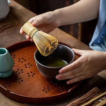 Бамбуковый венчик для чая в японском стиле и набор стеклянных чашек для чайной церемонии Матча