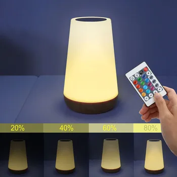 Ночник с изменением цвета 13 цветов RGB Пульт дистанционного управления Сенсорная лампа с регулируемой яркостью для спальни Настольные Прикроватные лампы USB Перезаряжаемая ночная лампа