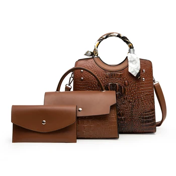 Модные Женские сумки из искусственной кожи высокого качества, комплект из 3 предметов, дизайнерские повседневные женские сумки через плечо