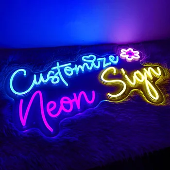 Неоновая вывеска, настраиваемый персонализированный неоновый свет RGB для декора стен, Название ручной работы, неоновые вывески, бар на день рождения, Свадебная вечеринка, логотип для ногтей