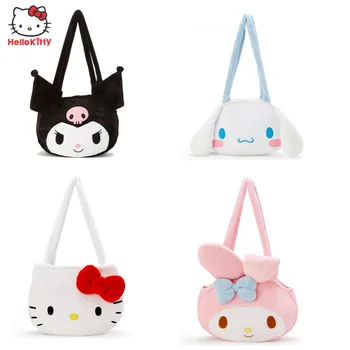 Sanrio Hello Kitty, женские сумки через плечо, плюшевые сумки Kawaii Kuromi, уличный мультяшный кошелек для монет, сумка через плечо для девочек, сумки подмышками