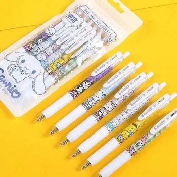 Студенческие Канцелярские Принадлежности Sanrio Gel Ink Pen 0.5 Черный Наконечник Пули Kuromi Pochacco Gel Ink Pen Press Type Pen New Students Kawaii Pen