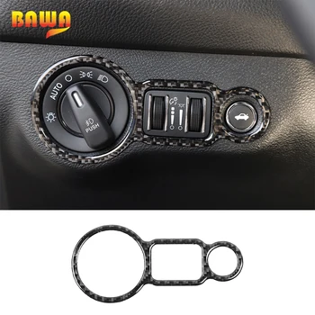 Кнопки включения автомобильных фар из мягкого углеродного волокна BAWA, декоративные кольцевые наклейки для Dodge Challenger 2015+