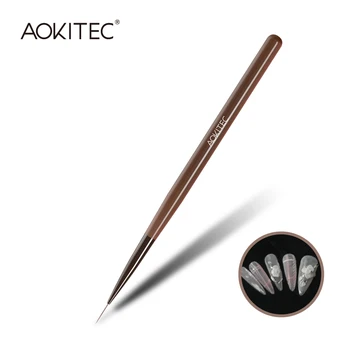 Кисточка для дизайна ногтей Aokitec, цветочная роспись, рисунок, резьба, Точечная ручка, плоский веерный вкладыш, Акриловый гель-лак, Инструменты для маникюра