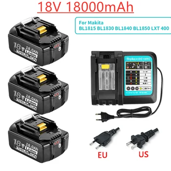 New Für Makita 18V 18000mAh Aufladbare Power Werkzeuge Batterie mit LED Li-Ion Ersatz LXT BL1860B BL1860 BL1850 + 3A ladegerät