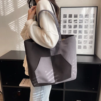 Новая женская холщовая сумка в корейском стиле в стиле пэчворк, сумки для покупок, женские холщовые современные сумки большой емкости