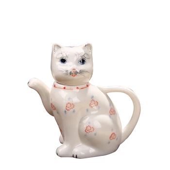 Антикварный чайник Lucky Cat Cute С фильтром Фарфоровый Чайный Сервиз ручной Росписи Винный Горшок ручной работы Бытовой