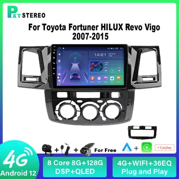 Pxton Для Toyota Fortuner Hilux Revo Vigo 2007-2015 Android Автомобильный Радиоприемник Стерео Экран Tesla Мультимедийный Плеер Carplay Auto 8G + 256G