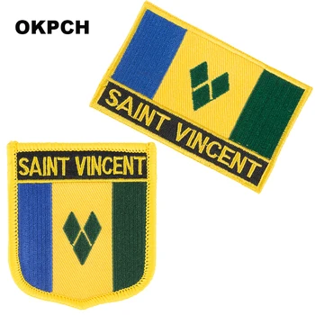 Нашивки с флагом Сент-Винсента, вышитые нашивки с флагом, нашивки с национальным флагом, нашивки для одежды, украшения своими руками PT0162-2