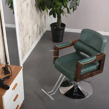 Скандинавские креативные Ретро-парикмахерские кресла для макияжа, красоты, бритья, парикмахерские кресла с вращающимся подъемом, коммерческая мебель Silla De Barbero