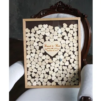 пользовательское имя, дата, идеи для гостевой книги в деревенском стиле, альтернативная коробка с сердечками, деревянная рамка для гостевой книги на свадьбу, пара подарочных пожеланий, теневая коробка