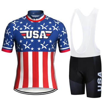 Костюмы из джерси для велоспорта США, дорожная одежда с коротким рукавом, рубашка для мотокросса, альпинизма, куртка для горного велосипеда, верхняя одежда, униформа, спортивные комплекты