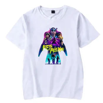 Дети против Aliens 2D Летние Мужские футболки Harajuku С Короткими Рукавами, Мужская Уличная Одежда