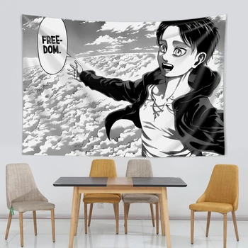 Эрен Йегер Плакат с мангой Freedom, настенное искусство, Кавайное аниме 