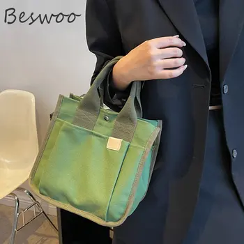 Холщовая сумочка в японском стиле, простая уличная женская сумка, новый тренд, маленькая сумка-тоут, повседневная дорожная женская сумка, кошелек, сумка через плечо