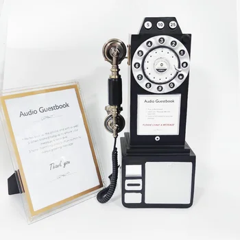 Телефон с аудиокнигой для гостей | Аудиокнига в винтажном и ретро стиле | Поворотный телефон для свадебной гостевой книги