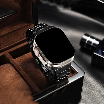 Для Apple watch 49 мм 45 мм 44 мм ремешок ultra 8 7 SE 41 мм 40 мм роскошный ремешок из нержавеющей стали для iwatch 6 5 4 3 42 мм браслет с 38 звеньями