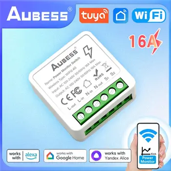 Aubess Wifi 16A MINI Smart Switch Поддержка приложения Управление Таймер Беспроводной переключатель Автоматизация Совместимость с Alexa Google Home Новинка