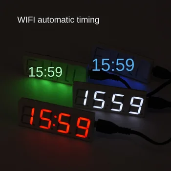 Сетевые часы Wifi Часы с автоматической коррекцией времени Светодиодная цифровая трубка Электронный Часовой модуль USB 5V
