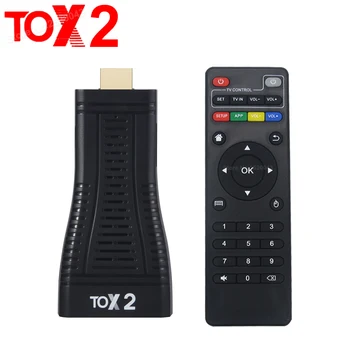TOX2 Mini TV Stick DDR4 2 ГБ ОПЕРАТИВНОЙ ПАМЯТИ 16 ГБ ПЗУ 100 М ЛОКАЛЬНОЙ сети RJ45 Smart Android 10 TV Box 2,4 G 5G WiFi Bluetooth 4,0 4K HD TVBOX VS TOX1