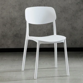 Переносные обеденные стулья с поддержкой спины Современные эргономичные пластиковые Белые обеденные стулья Lazy Single Минималистичные Sillas Товары для дома