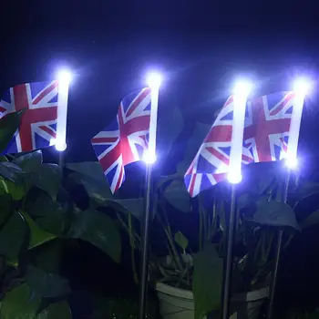 2 шт./компл. Светильник с флагом, 2 светодиода, портативный уличный водонепроницаемый ландшафтный светильник с флагом на солнечной батарее для сада