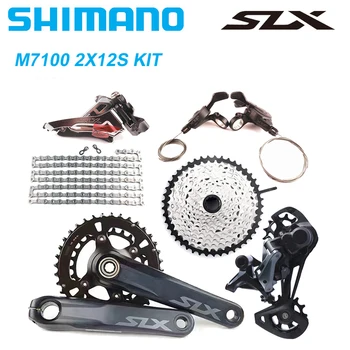 Shimano SLX M7100 2x12S Groupset FC-M7100-2 RD-M7120 SGS Рычаг Переключения Передач Цепь Переднего Переключателя для MTB Горного Велосипеда Часть Велосипеда
