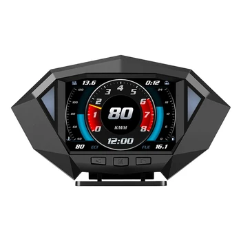 HUD Двухсистемный автомобильный HUD GPS OBD2 Проектор спидометра Сигнализация превышения скорости Индикатор оборотов в минуту
