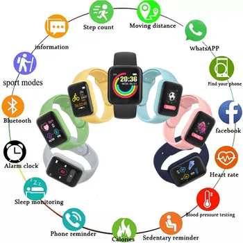 Для Apple Huawei Xiaomi D20Pro Новые водонепроницаемые смарт-часы Монитор сердечного ритма Фитнес-трекер Спортивные смарт-часы
