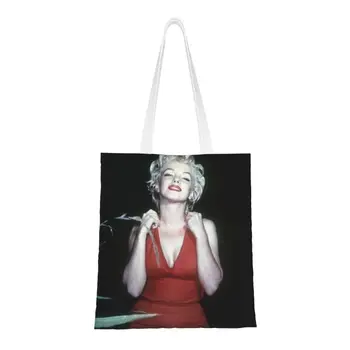 Модная сумка для покупок Blonde Marilyns, многоразовая сумка для покупок актрисы Монро из телепрограммы, холщовая сумка для покупок через плечо