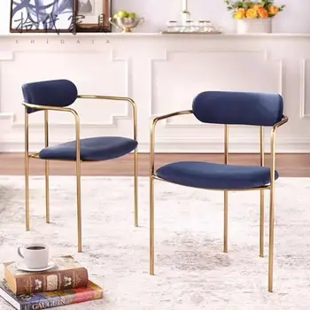 Минималистичные современные обеденные стулья из скандинавского железа для столовой, Дизайнерская мебель, Скандинавское кресло, Современные украшения для дома