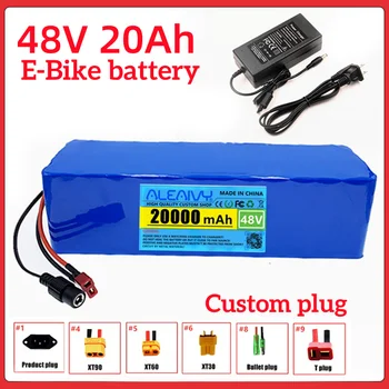 Новый Литий-ионный Аккумулятор 48V 20Ah 1000W 13S3P Li-ion Battery Pack Для Электрического Скутера E-bike 54.6v с Зарядным Устройством BMS + 2A
