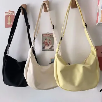 Женские сумки через плечо в стиле харадзюку, универсальные Простые многофункциональные сумки, сумки через плечо большой емкости для женщин, кошелек для подростков