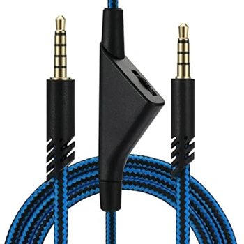Сменный плетеный кабель гарнитуры для игровой гарнитуры A10 A40 Провод со встроенным колесиком регулировки громкости Шнур для наушников