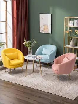 Односпальный диван Современное бархатное кресло Мебель для гостиной Скандинавская роскошь стойка регистрации салона красоты мягкий макияж кресла для отдыха в ожидании