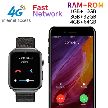 4G Интернет Смарт-часы Android 7,1 1,88 Дюймов 360 * 320 Экран 4 ГБ 64 ГБ GPS WIFI 780 мАч Большая батарея Видеозвонок Смарт-часы Телефон