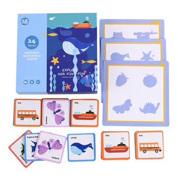 Игрушки на память для детей 4-6 лет Карточки для упражнений на память, комбинационная игра, флеш-карты, игрушки для изучения животных / транспорта / английского языка.