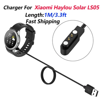 USB-зарядное устройство длиной 1 м/3,3 фута для Xiaomi Haylou Solar LS05, кабель для быстрой зарядки, док-станция, Адаптер питания, Аксессуары для смарт-часов