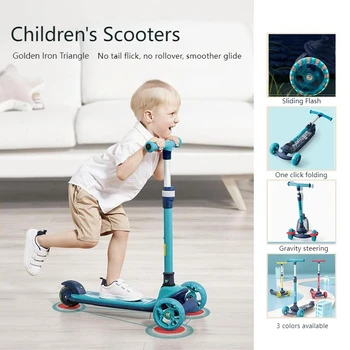 Детские самокаты от 3 до 14 лет с гравитационным управлением, детская машинка со скользящей вспышкой, детские балансировочные велосипеды, на которых можно кататься на скейтборде, подарок для мальчиков, игрушка для детей