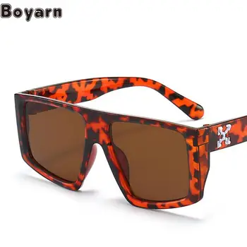 Boyarn Eyewear Trend, Новая большая оправа, ретро полигональные мужские и женские солнцезащитные очки Gafas De Sol Snowflake, декоративные солнцезащитные очки.