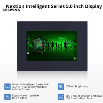 Nextion 5,0-дюймовый ЖК-TFT Дисплей HMI С Емкостной /Резистивной Сенсорной Панелью Модуль RGB 65K Color Intelligent Серии С Корпусом