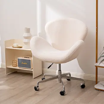 Скандинавский сетчатый стул с красным металлическим шкивом, современный минималистичный тканевый подъем спинки, офисный стул для макияжа, одноместный диван-кресло для спальни
