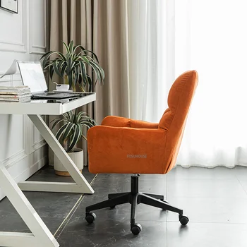 Офисные стулья из скандинавской мебельной ткани для офиса, дома, удобный сидячий одноместный диван-кресло, простой подъем, поворотный компьютерный стул