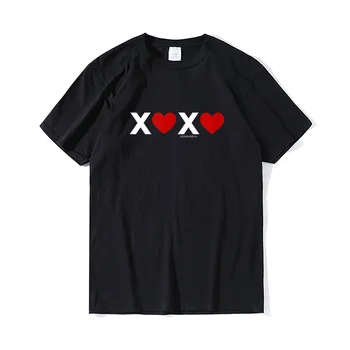 Мужская рубашка XOXO Hearts на День Святого Валентина, подарки для него, Ее детей, мужская одежда, футболка, уличная одежда, новинка, женская повседневная одежда в стиле Харадзюку