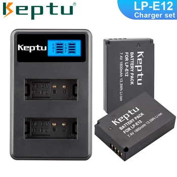 KEPTU LP-E12 LP E12 lpe12 Аккумулятор камеры 1800 мАч AKKU + ЖК-USB Зарядное Устройство для Canon M100D Kiss X7 Rebel SL1 EOS M10 EOS M50 DSLR