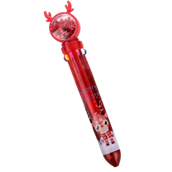 Мультяшная шариковая ручка 10 в 1, разноцветные ручки с блестящим декором для мальчиков и девочек